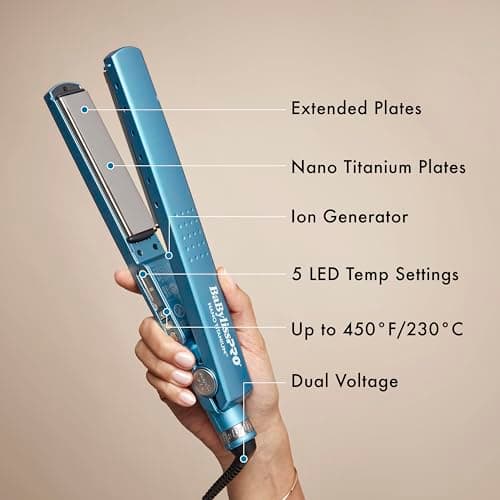BaBylissPRO Nano Titanium Ionic Flat Iron 1-1/4 Inch thumbnail 3