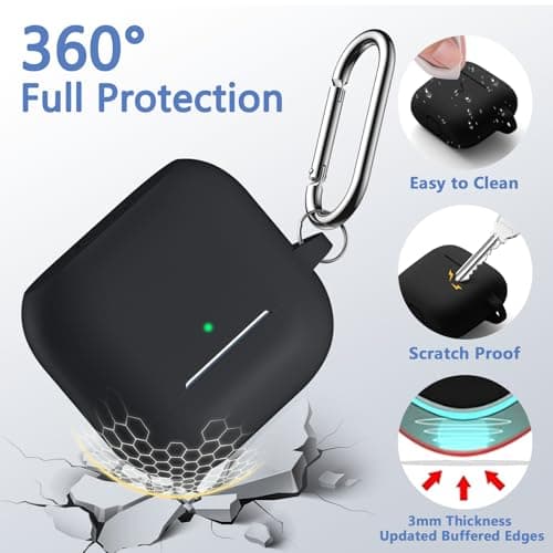 Dgege for AirPods 4 Case Cover 2024 with Cleaner Kit, Black thumbnail 3