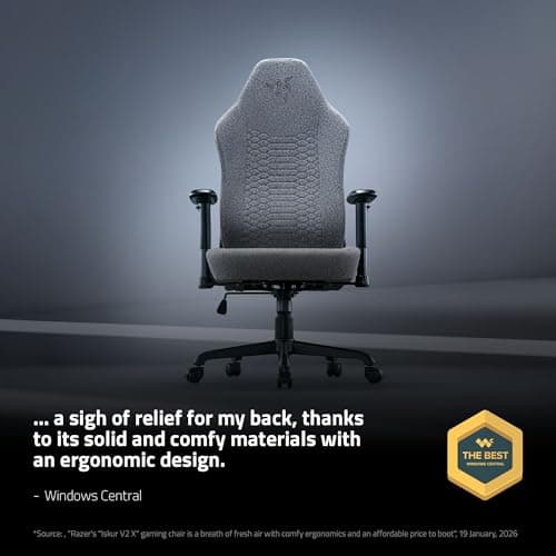 Razer Iskur V2 X Ergonomic Gaming Chair, Light Gray Edition thumbnail 3