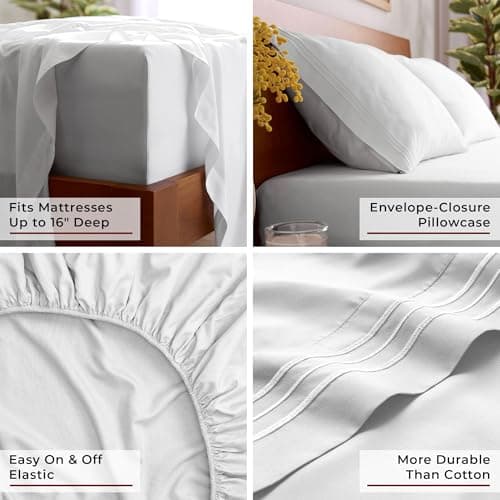 Mellanni Queen Sheet Set - 1800 Iconic Collection thumbnail 5