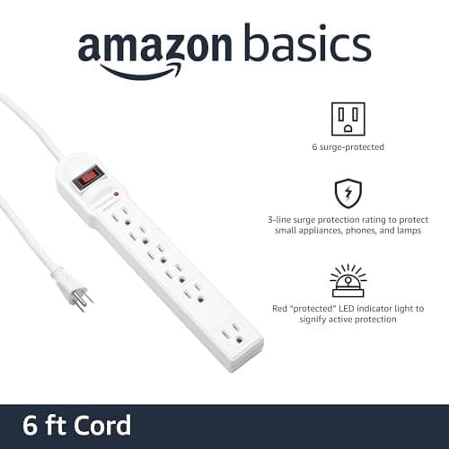 Amazon Basics 6-Outlet Surge Protector Power Strip (200 Joule) thumbnail 2