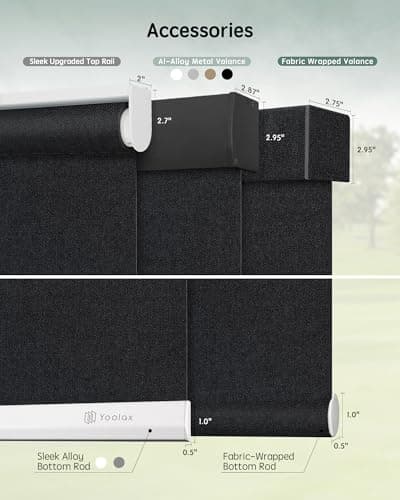 Yoolax Motorized Blinds with Remote — Blackout Smart Roller Shades thumbnail 5