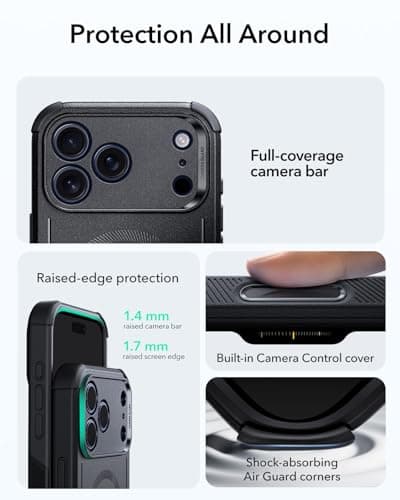 ESR Cyber Tough for iPhone 18 Pro/17 Pro Case, Black thumbnail 3