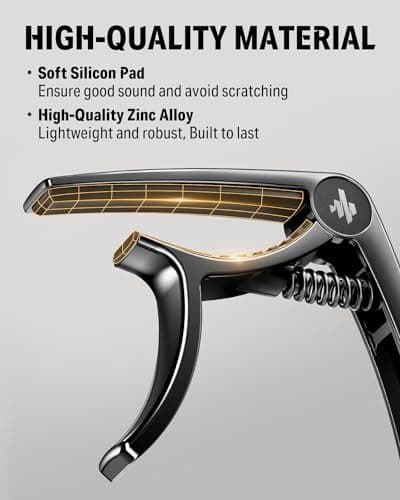 Donner DC-2 Guitar Capo with Celluloid Pick Set (16 Picks) thumbnail 5