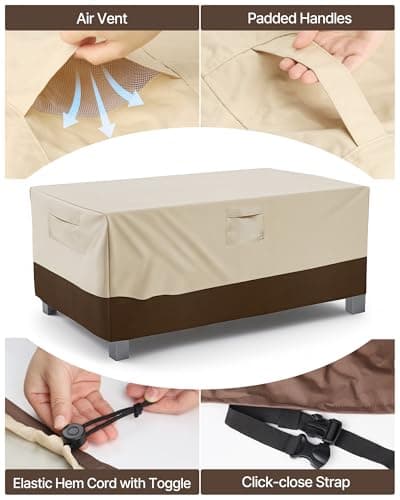 Vailge Rectangular/Oval Patio Table Cover, Heavy Duty Waterproof thumbnail 4