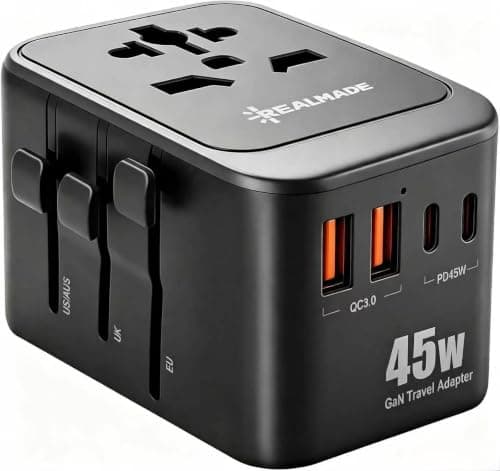 Realmade 45W PD Travel Adapter 5-Port 1AC 2USB