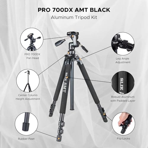 Slik Pro 700DX Tripod Kit with 3-Way Pan & Tilt Head thumbnail 2