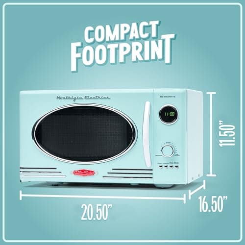 Nostalgia Retro 0.9 Cu Ft 800W Countertop Microwave Oven thumbnail 5