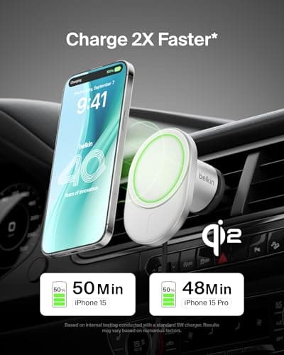 Belkin BoostCharge Pro Magnetic Wireless Car Charger thumbnail 2