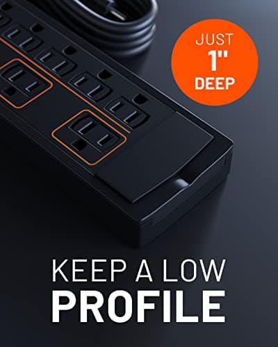 ECHOGEAR Mountable Power Strip (8 Outlets, Surge Protector, 6ft) thumbnail 4