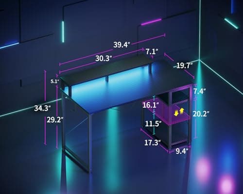 MOTPK Gaming Desk with LED Lights (48 inch) thumbnail 3