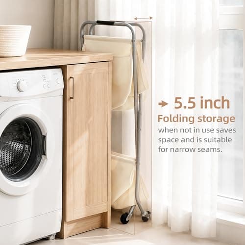 Yastouay Rolling Laundry Hamper Cart with Wheels thumbnail 3