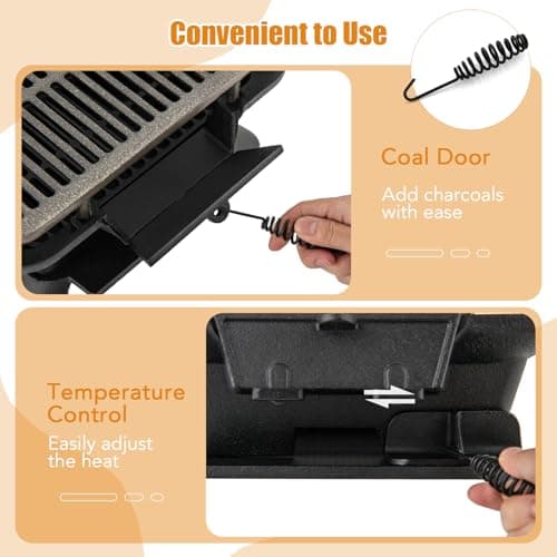 Outset Cast Iron Sliding Grate Hibachi Grill thumbnail 3