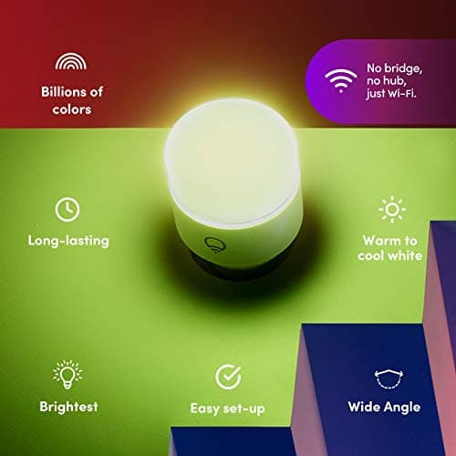 LIFX Color A19 1100 Lumens Wi-Fi Smart LED Bulb (2-Pack) thumbnail 2