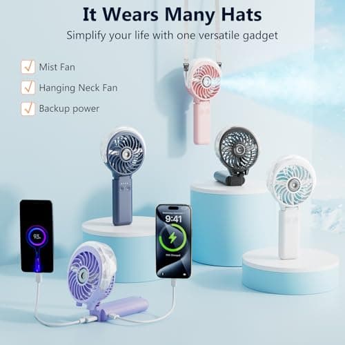 HandFan Misting Handheld Fan with Lanyard thumbnail 5