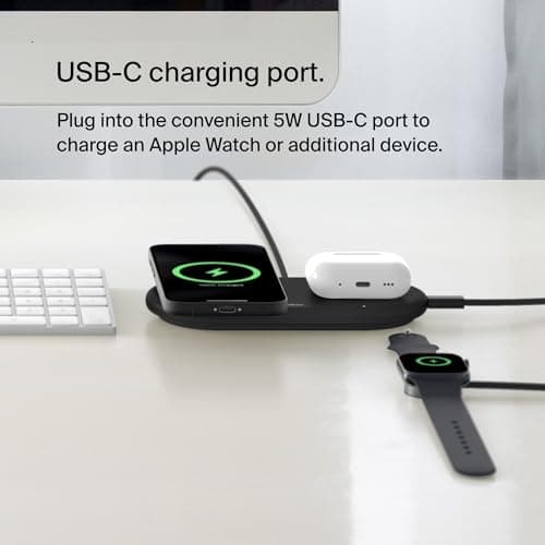 Belkin 2-in-1 Wireless Charging Pad with Qi2 15W thumbnail 3