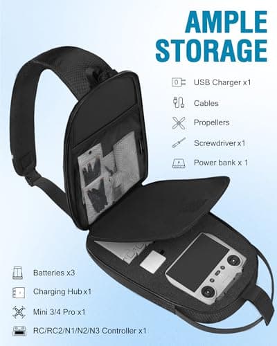 PEKREWS DJI Mini 3 / Mini 4 Pro Case - Portable Waterproof Travel Drone Backpack thumbnail 4