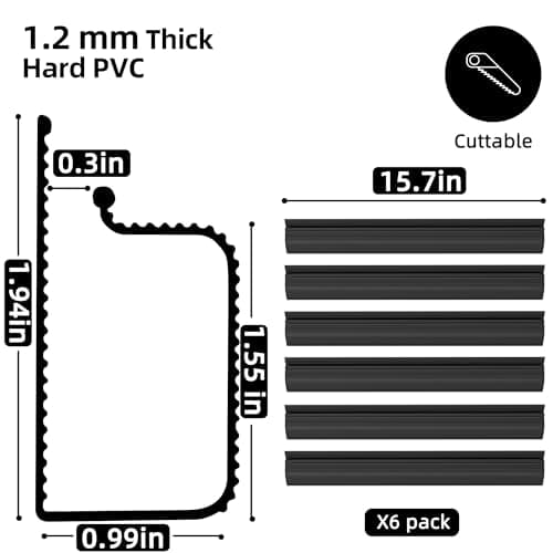 YECAYE 94.2-Inch J-Channel Cable Raceway, 6-Pack, Black thumbnail 3