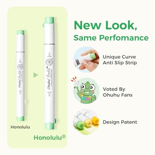 Ohuhu Alcohol Markers Brush Tip, 72-Color Honolulu Set thumbnail 5