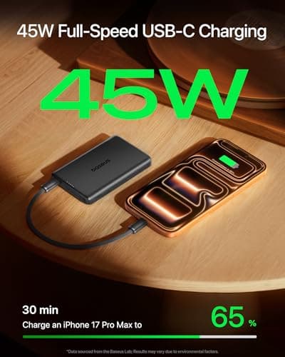 Baseus Picogo AM52 Qi2.2 25W 10,000mAh MagSafe Power Bank thumbnail 4