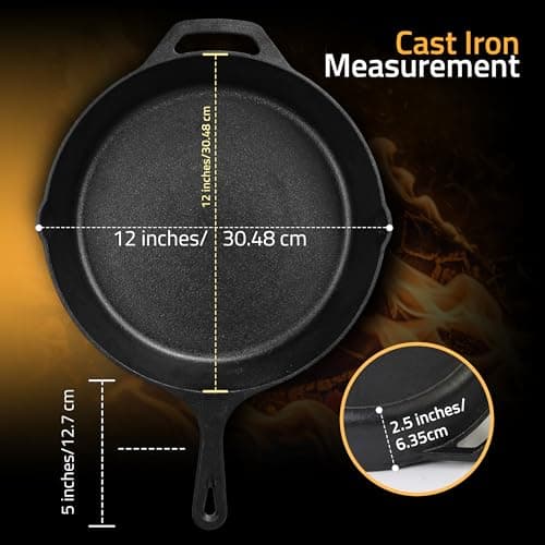 Utopia Kitchen Pre-Seasoned Cast Iron Skillet, 12.5-Inch thumbnail 3