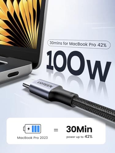UGREEN USB-C to USB-C Cable 100W (2-Pack, 3.3ft) thumbnail 2