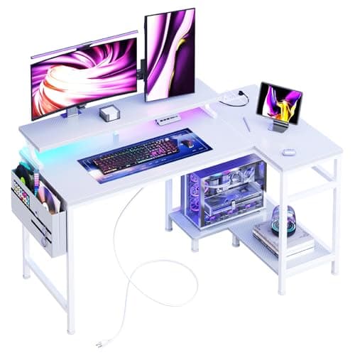 DUMOS Gaming Desk, Computer Desk with USB Charging Ports