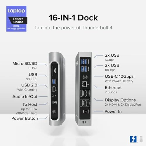 Plugable Thunderbolt 4 Dock TBT4-UDZ thumbnail 2