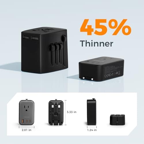 TESSAN Ultra Thin Universal Travel Adapter PD 20W thumbnail 3