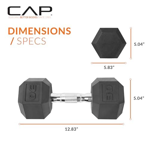 CAP Barbell Rubber Hex Dumbbell Set, 550-Pound thumbnail 4