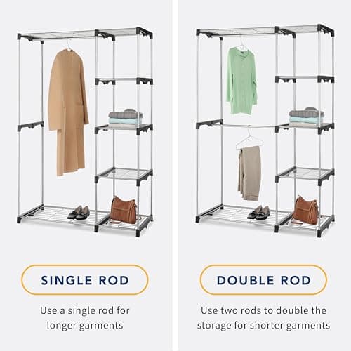 Whitmor Double Rod Freestanding Closet Organizer thumbnail 2