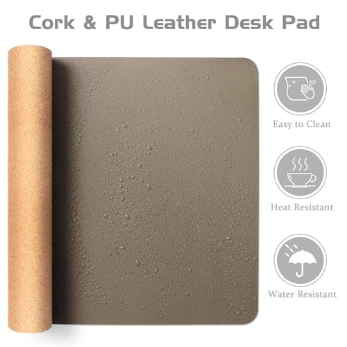 Aothia Dual-Sided Leather & Cork Desk Mat thumbnail 2