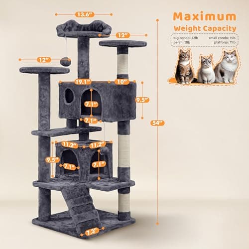 Yaheetech 54-Inch Multi-Level Cat Tree Tower thumbnail 3
