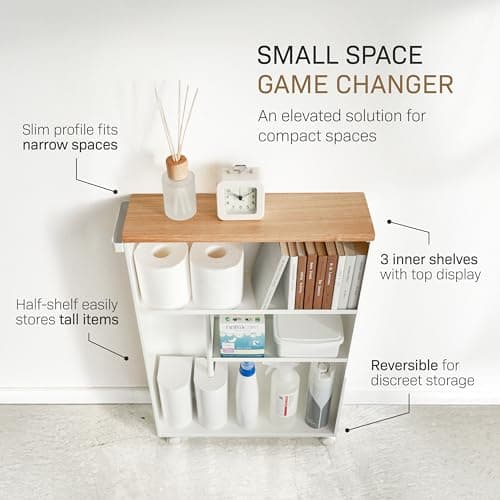 Yamazaki Home Tower Rolling Storage Cart thumbnail 3