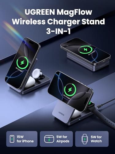 UGREEN MagFlow Qi2 3-in-1 Charger Station thumbnail 3