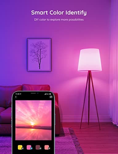 Govee Smart Light Bulbs RGBWW 16M Colors WiFi and Bluetooth A19 (4-Pack) thumbnail 2