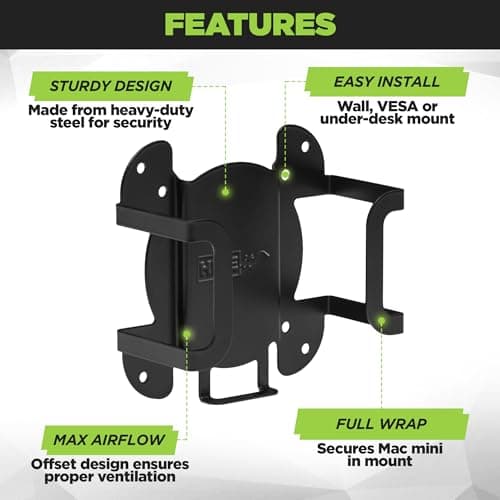 Hideit Mac Mini Under-Desk Steel Mount thumbnail 4
