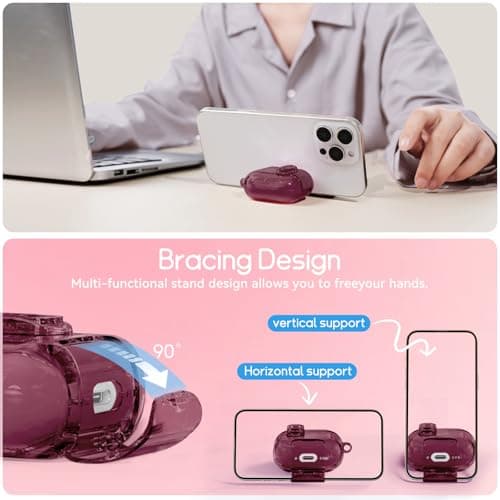 Skyconser for AirPods 4 Case 2024 with Safety Lock,Wine Red thumbnail 4