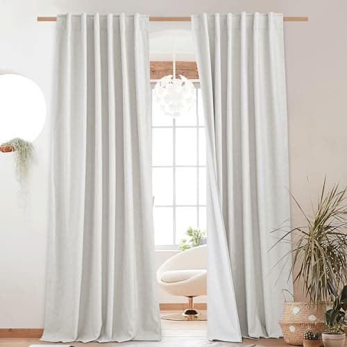 NICETOWN Linen Look Textured Blackout Curtains (2-Pack) - image 1