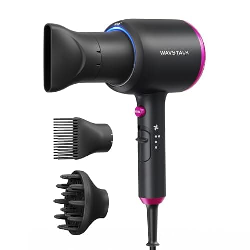 Wavytalk Hair Dryer with Diffuser, Blown Away Ionic Hair Dryer for Curly Hair with Comb