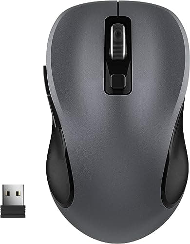 WisFox 2.4G Wireless Mouse for Laptop, Ergonomic Computer Mouse with USB Receiver and 3 Adjustable Levels