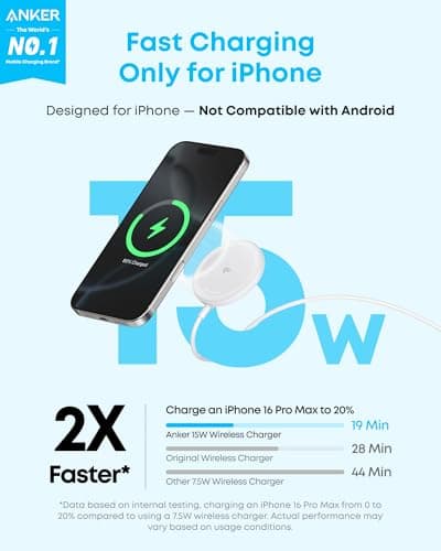 Anker MagGo Wireless Charger (Pad) Qi2 15W thumbnail 2