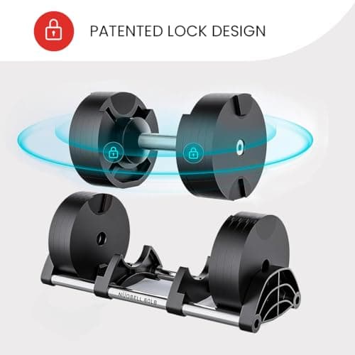 NÜOBELL 80 lb Adjustable Dumbbells (Pair) thumbnail 5