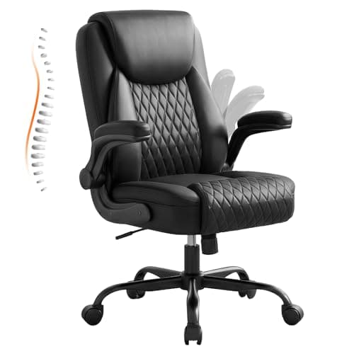 GTPLAYER Leather Office Chair, Home Desk Chair with Flip