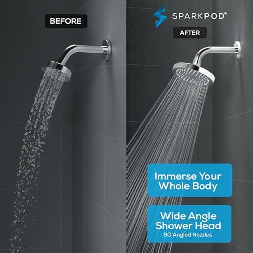 SparkPod Shower Head - High Pressure Rain (6 Inch Round) thumbnail 2