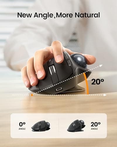 ProtoArc EM02 NL Wireless Ergonomic Trackball Mouse thumbnail 2