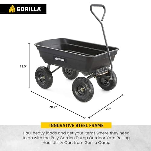 Gorilla Carts GOR4PS Poly Garden Dump Cart thumbnail 2