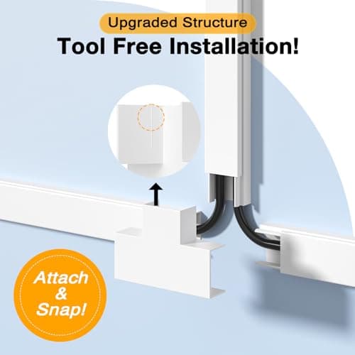 Quality Clever Cable Management On-Wall Raceway Kit, 200 Inches, Paintable thumbnail 3