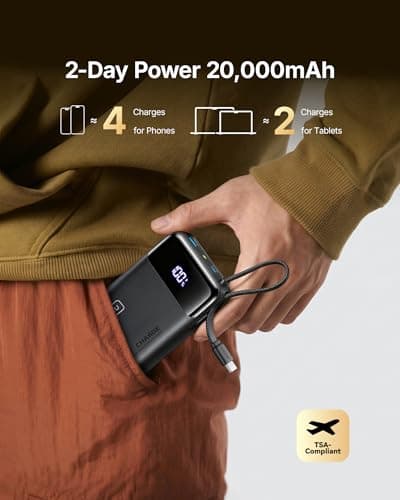 INIU 20000mAh Portable Charger, Smaller 45W Fast Charging Travel Power Bank thumbnail 4