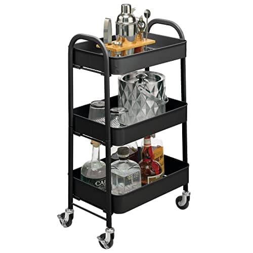 mDesign 4-Tier Metal Rolling Storage Cart - image 1